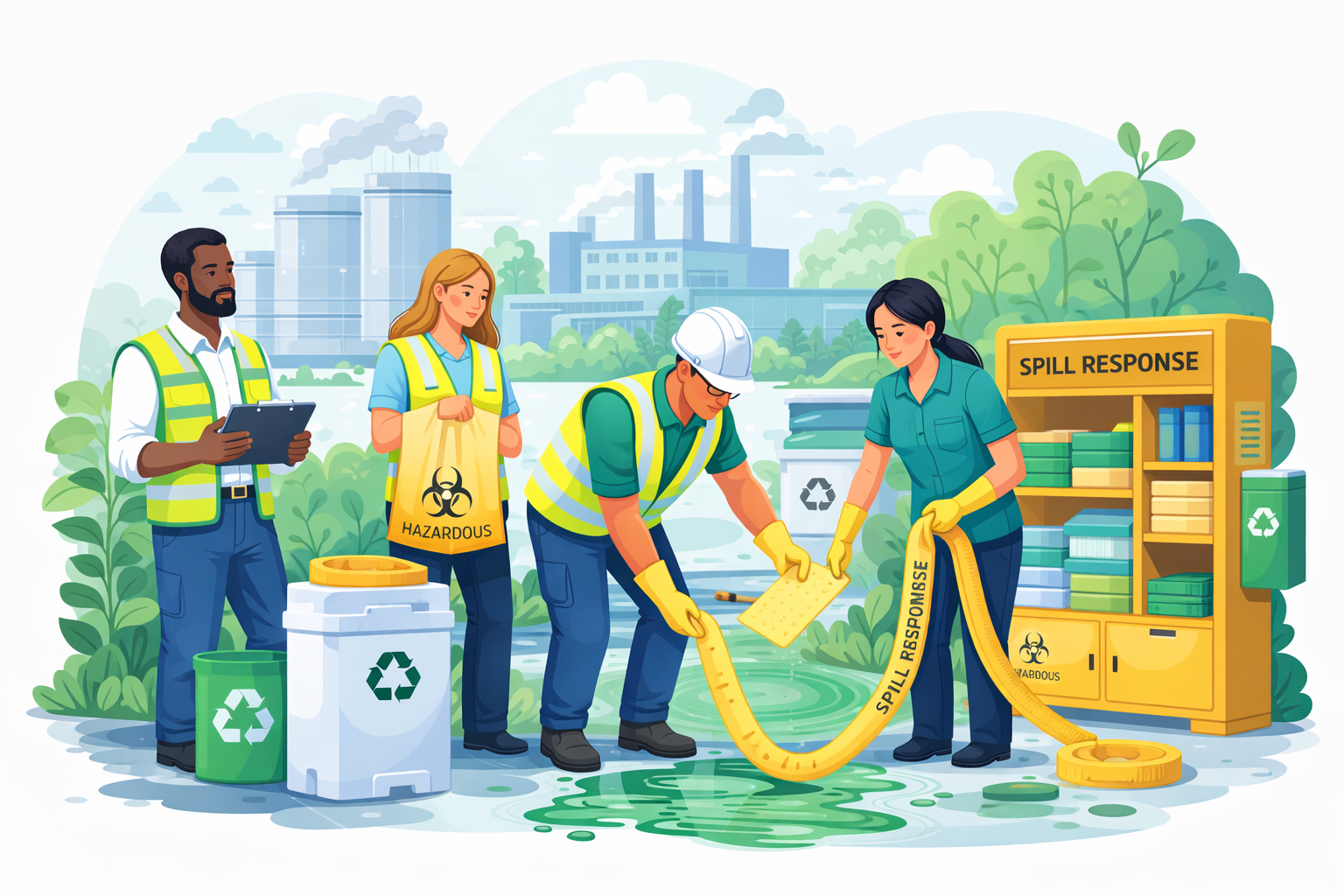 Industrial spill response products