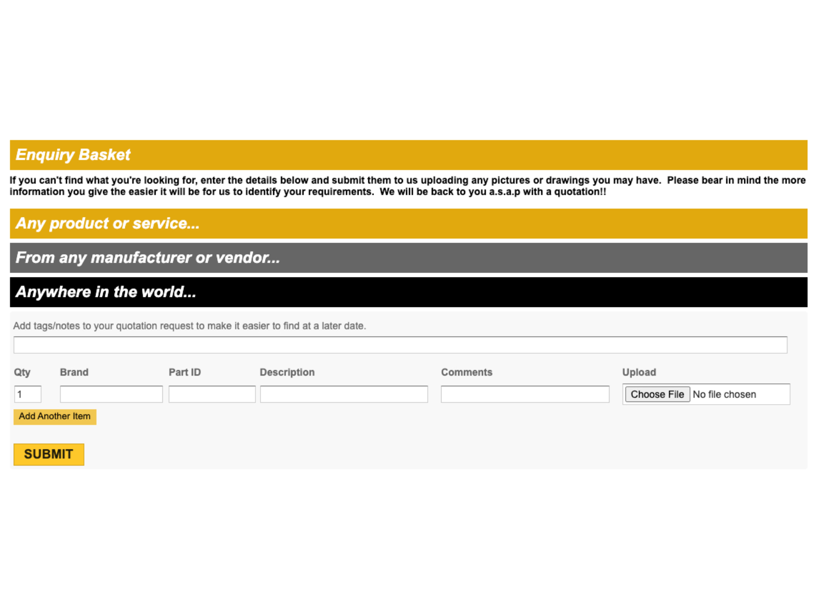 Digital customer enquiry flow