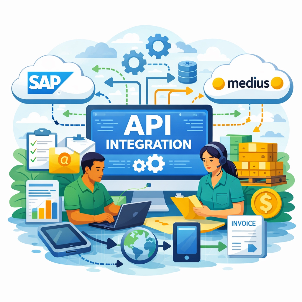 System ERP including SAP Ariba and Medius punchout catalogues